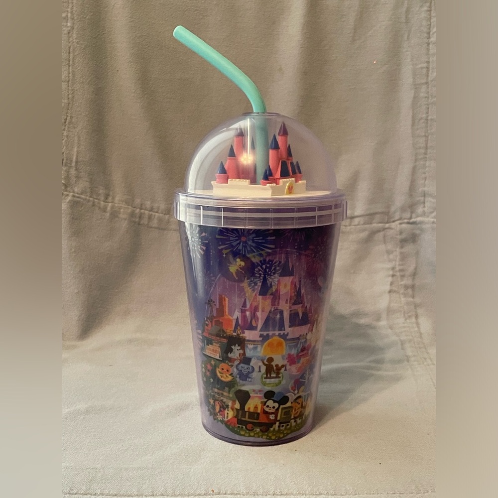 NEW Disney‎ Parks Joey Chou Magic Kingdom Cinderella Castle Tumbler w/ Straw